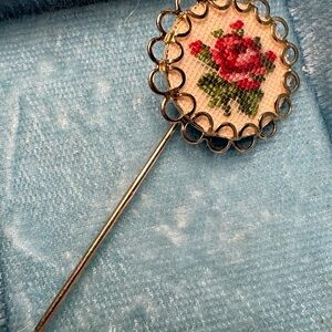 Floral Vintage Embroidered Brooch Pin